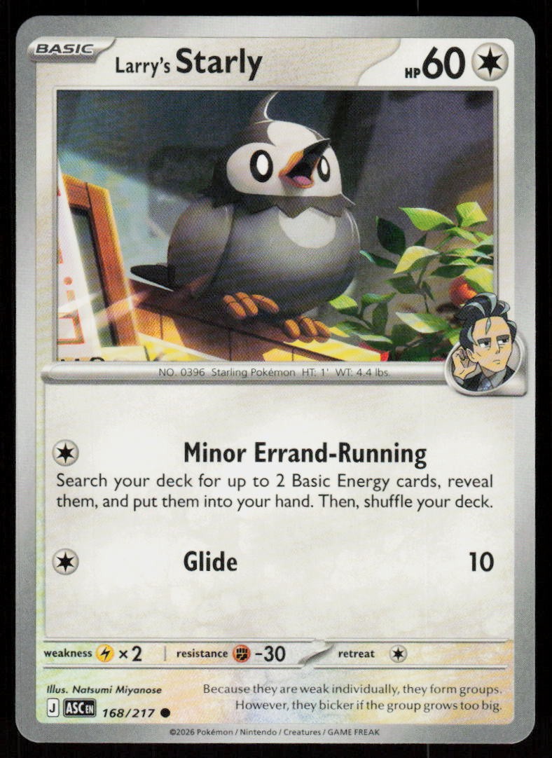 Larry’s Starly 168/217 Common Ascended Heroes Pokemon Near Mint