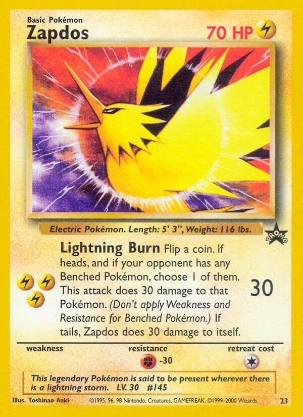 Pokémon TCG – Zapdos – 23 – Rare – Promo – Pokemon The Movie 2000 [Light Play]