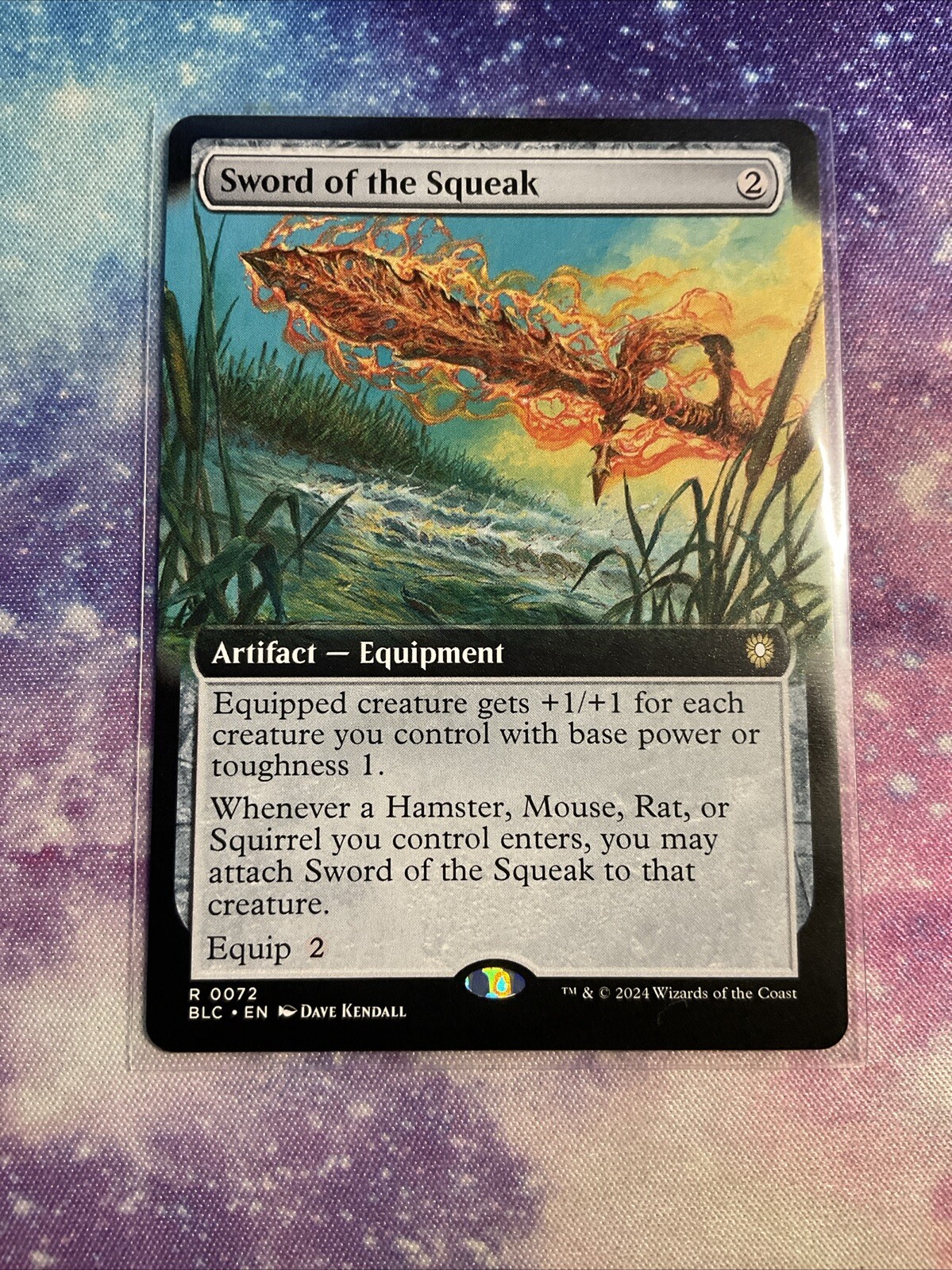 MTG Sword of the Squeak x1- ExtArt-Bloomburrow Commander-Near Mint