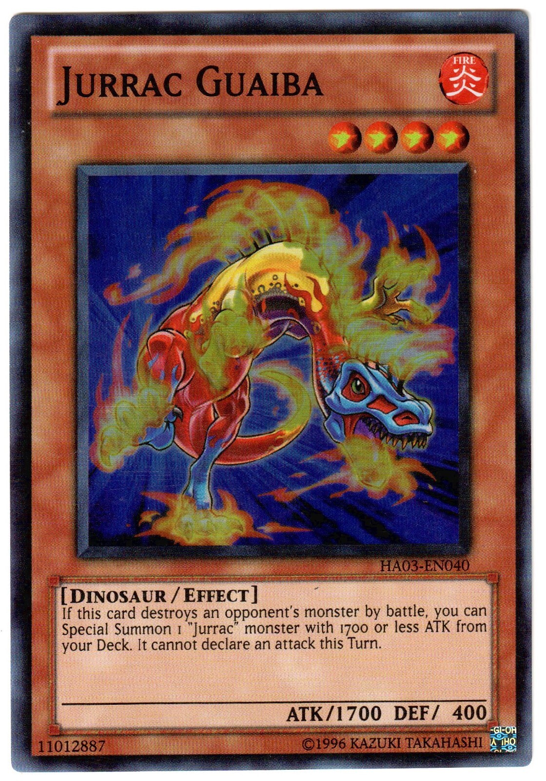 Yu-Gi-Oh! Jurrac Guaiba HA03-EN040 Hidden Arsenal 3 Super Rare NM Unlimited