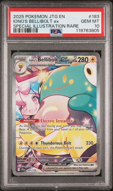 Pokemon Iono’s Bellibolt ex Journey Together SIR #183 PSA 10
