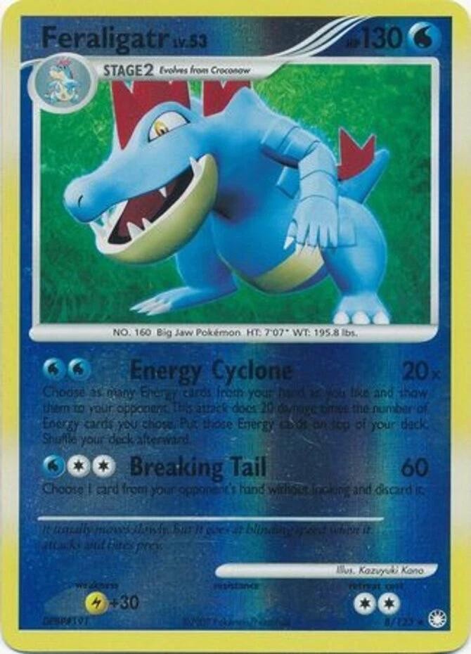 Pokémon TCG – Feraligatr – 8/123 – Rev Holo Mysterious Treasures [Moderate Play]