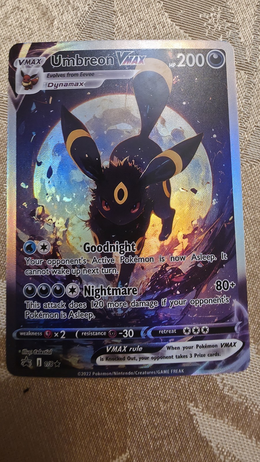 🔥✨ **Umbreon VMAX DIY ACG Custom Anime Art Card – Stunning Full Art Collector
