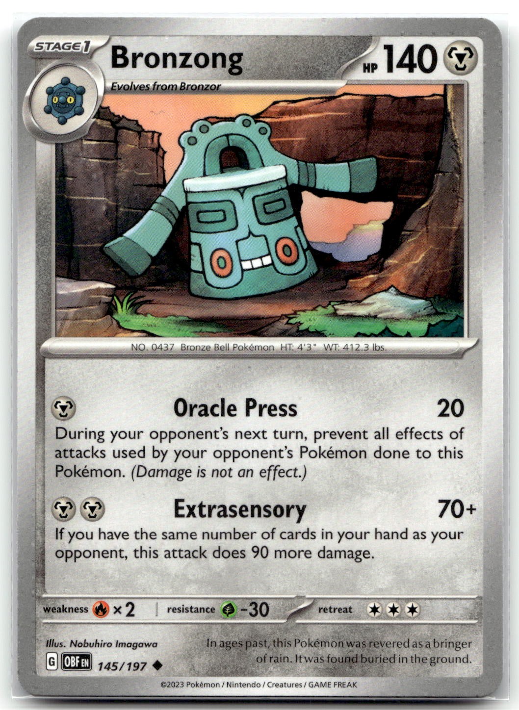 Bronzong 145/197 SV03: Obsidian Flames Uncommon Pokemon TCG NM