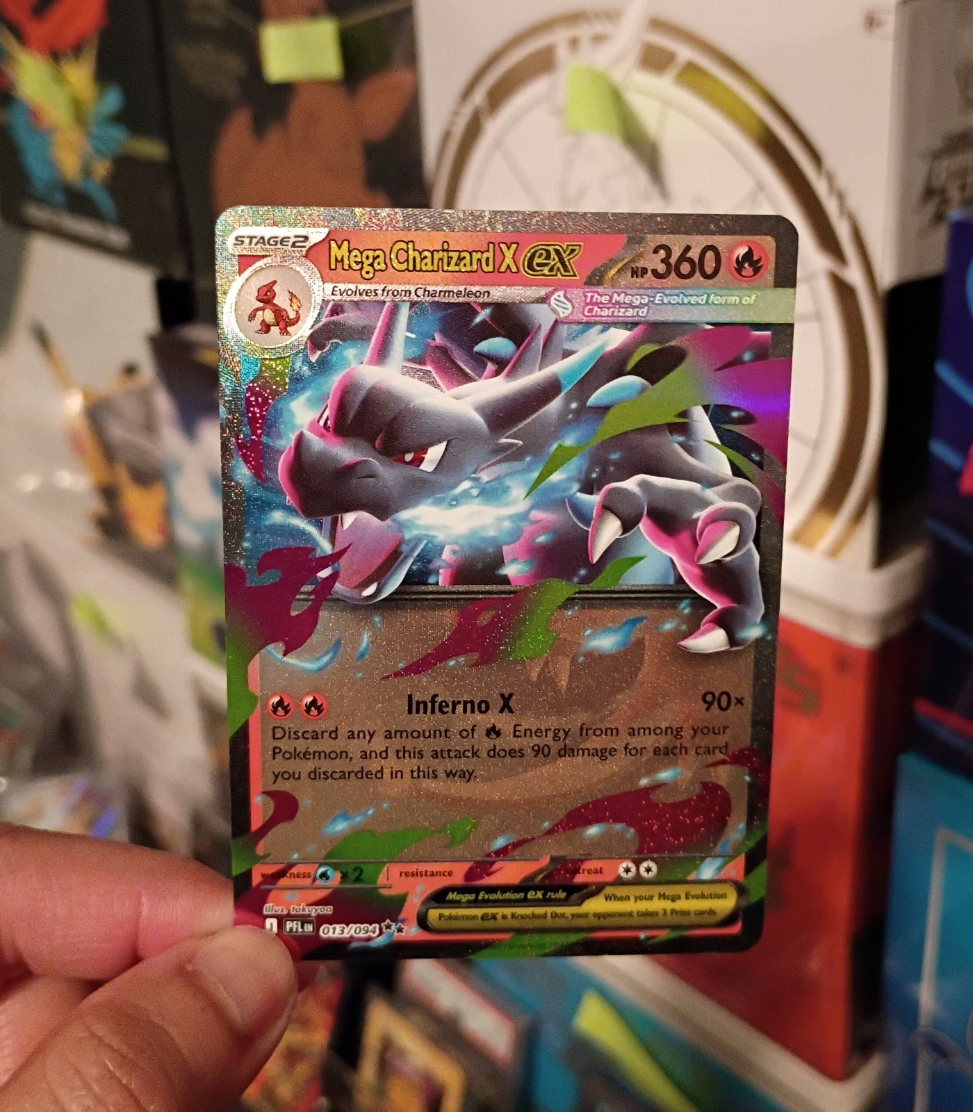 Pokemon Mega Charizard X ex 013/094 Me02: Phantasmal Flames Holo