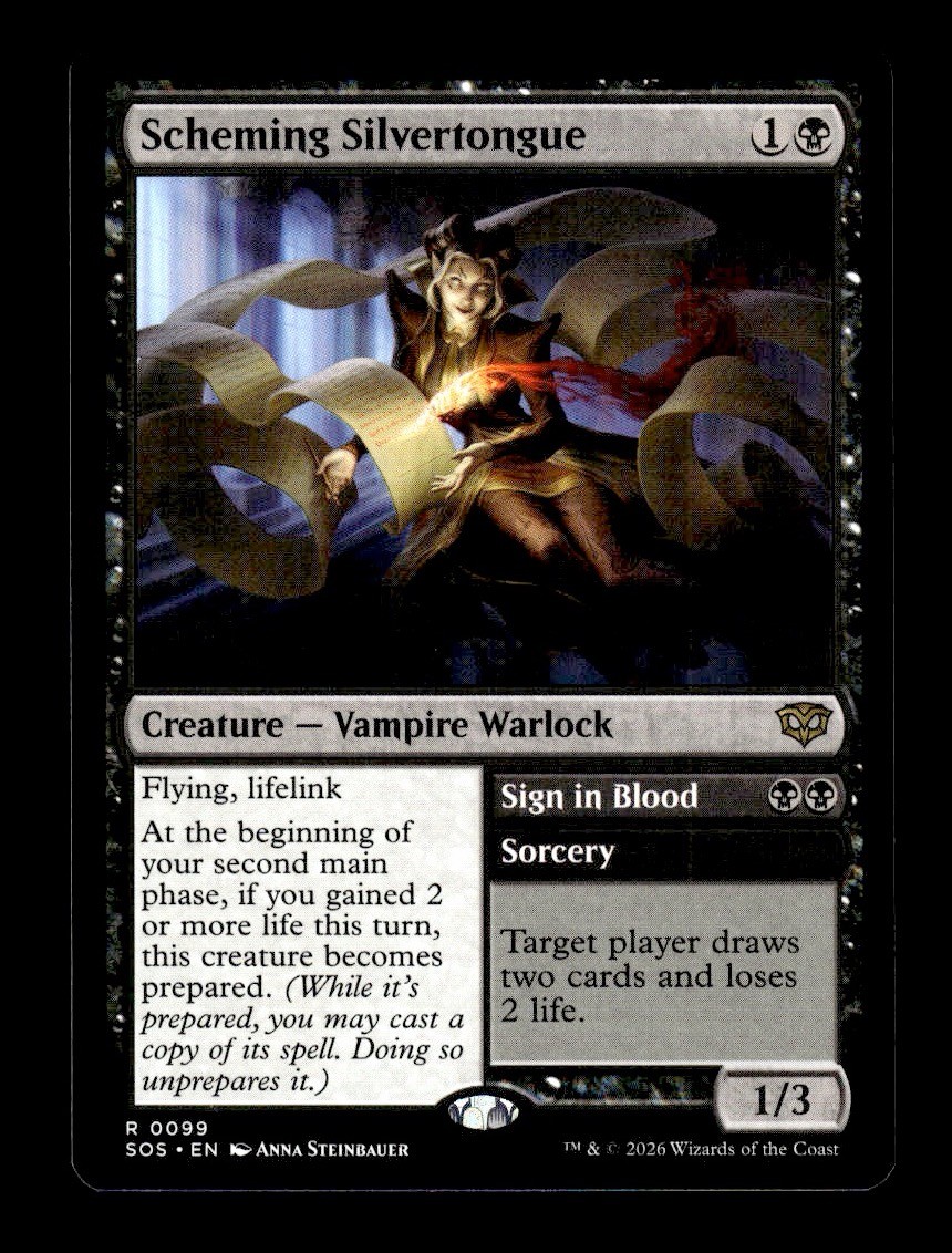 Scheming Silvertongue (Extended Art) #329 MTG Secrets of Strixhaven Rare NM