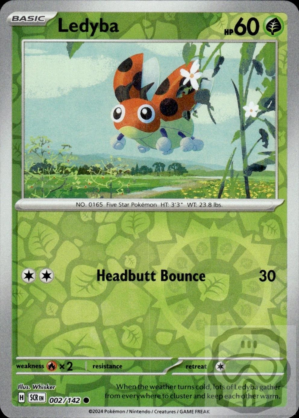 Ledyba 2/142 C Stellar Crown Pokemon Reverse Holo NM/M