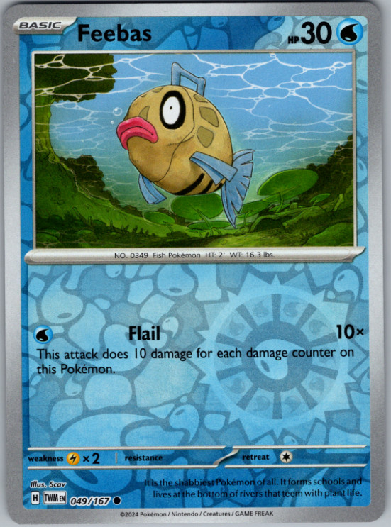 Pokemon – Feebas – 049/167 – Reverse Holo – Twilight Masquerade -NM/M