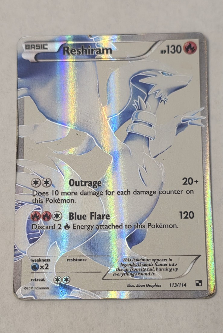 Pokémon TCG Reshiram 113/114 Black & White Holo Full Art – HP