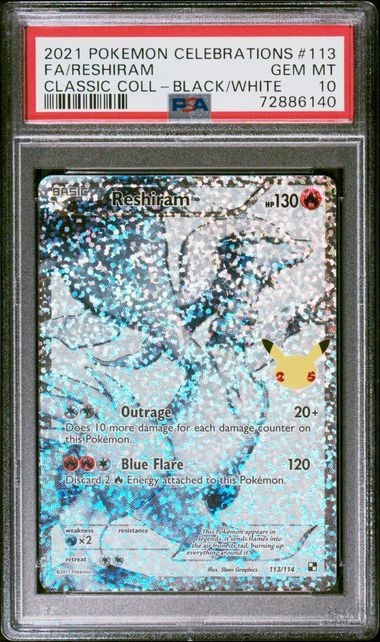 PSA 10 Pokemon Celebrations Classic Collection Reshiram 113/114 GEM MINT TEN 10!