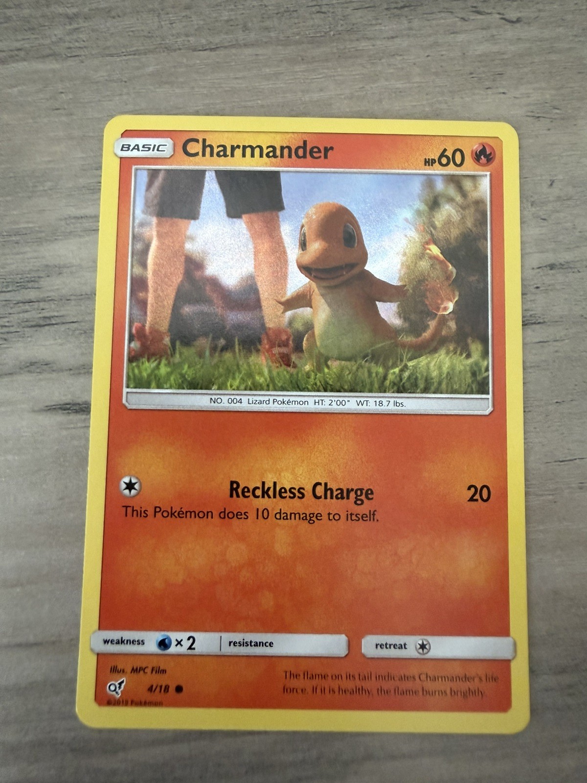 Charmander 4/18 Holo Common – Detective Pikachu 2019 Pokemon TCG – NM