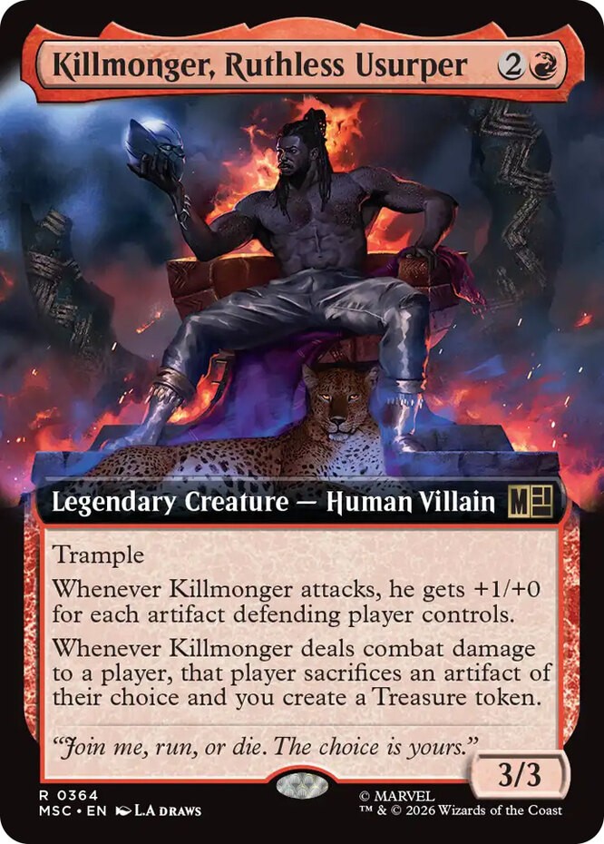 x1 Killmonger, Ruthless Usurper – Extended Art R MTG Commander: Marvel Super Her