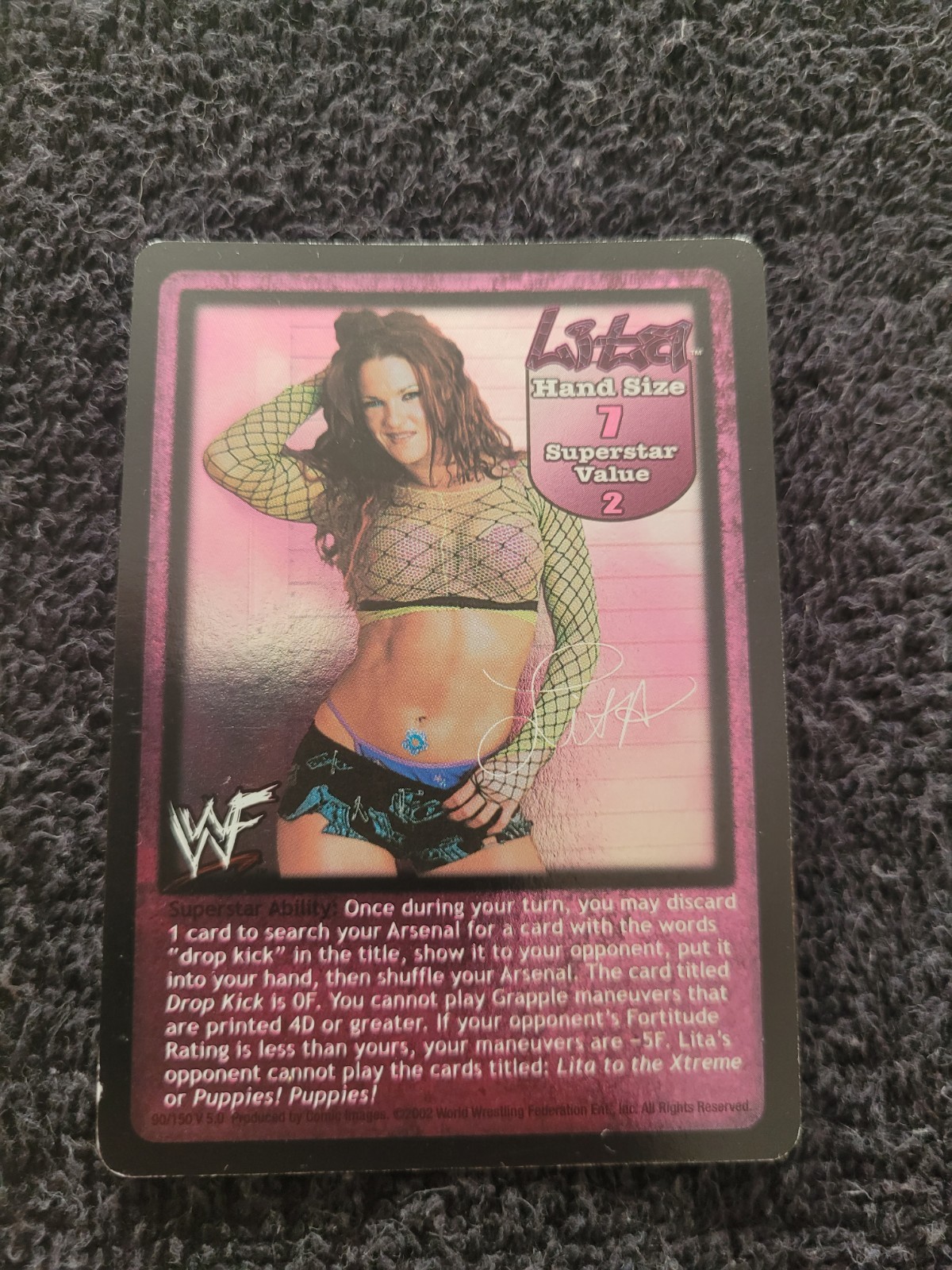 WWE/WWF Raw Deal CCG Lita Superstar 5 Card Set Sale. DDT, Canrana, Drop Kick