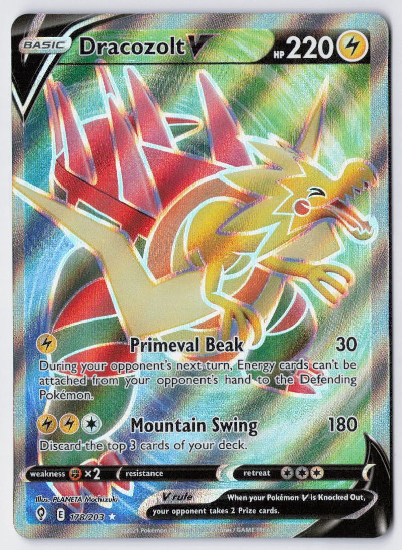 Dracozolt V (Full Art) Holo Ultra Rare SWSH07: Evolving Skies 178/203 NM
