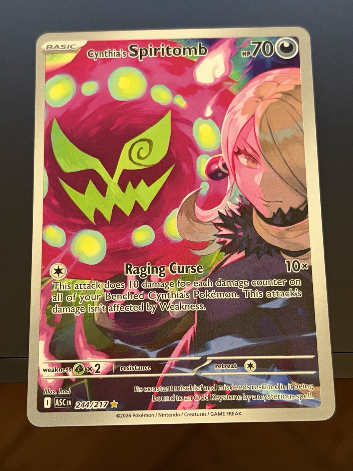Pokemon Cynthia’s Spiritomb 244/217 Me: Ascended Heroes Holo Illustration Rare