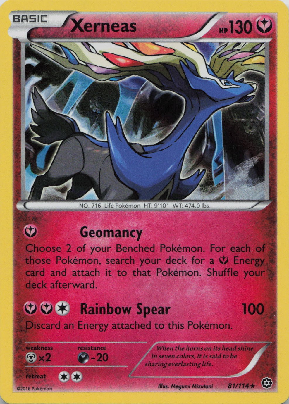 Xerneas 81/114 Holo Rare Steam Siege Pokemon Holo Lightly Played