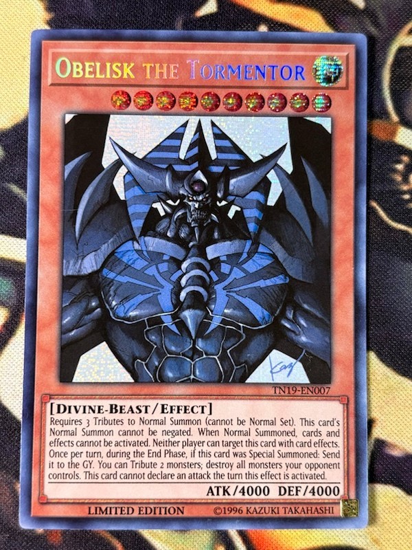 Yugioh: Obelisk The Tormentor – TN19-EN007 – Secret Rare – Limited Edition – NM