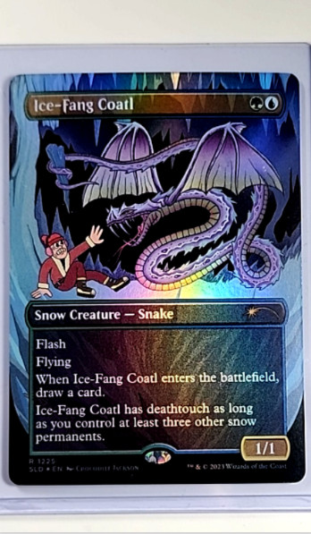 2023 MTG Magic The Gathering SLD Secret Lair Borderless Foil 1225 Ice-Fang Coatl