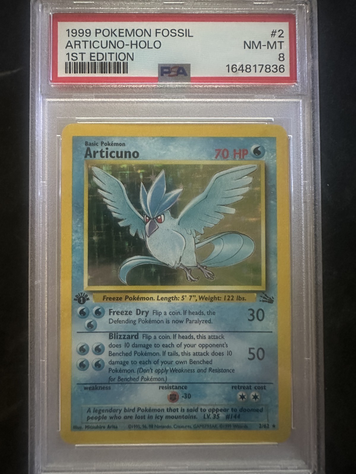 Articuno 2/62 Fossil Holo 1st edition