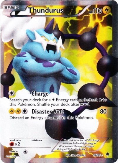 Moderately Played Thundurus – 97/98 – Full Art Ultra Rare Pokemon Emerging Power