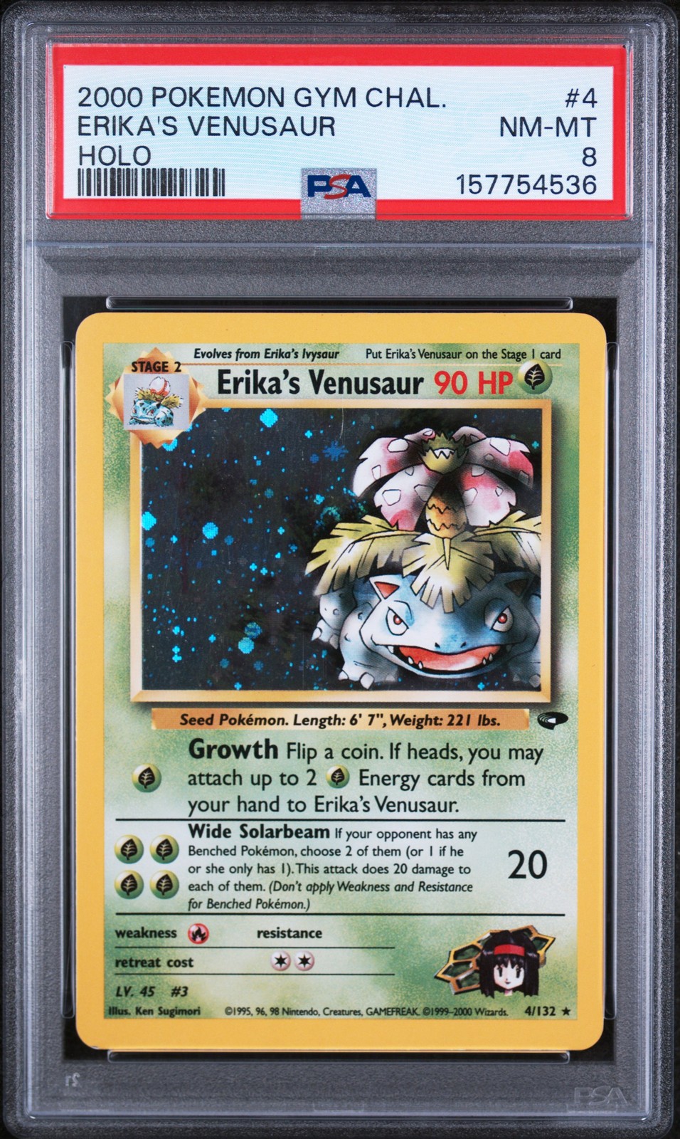 2000 POKEMON GYM CHALLENGE 4 ERIKA’S VENUSAUR HOLO – PSA 8