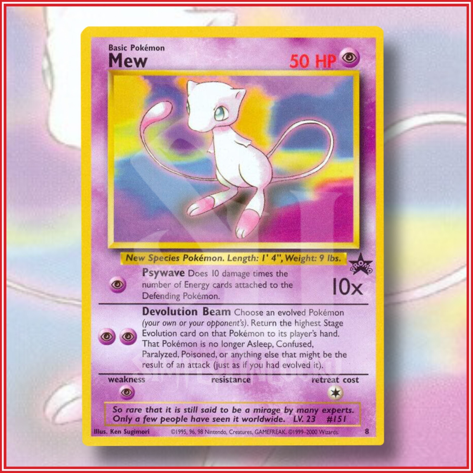 Pokemon TCG: MEW #8 2000 WotC Pokémon League Black Star Promo