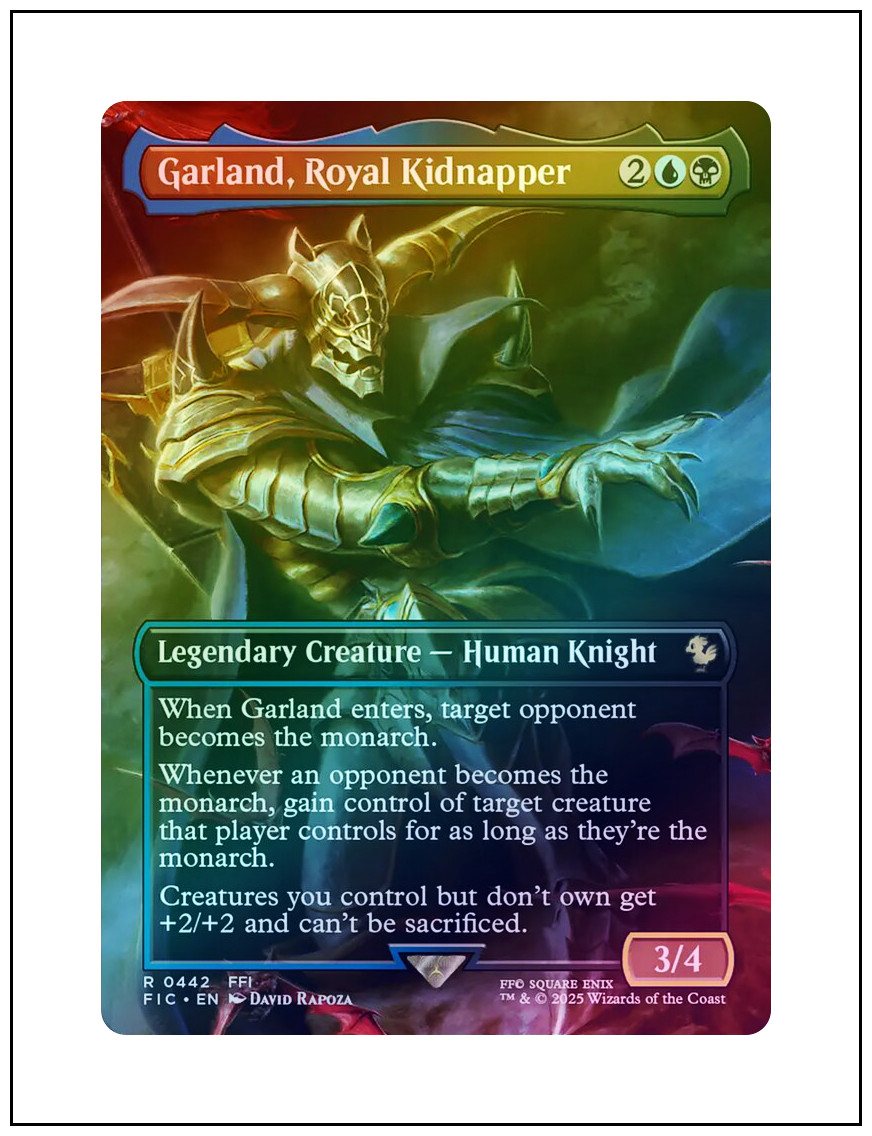 Garland, Royal Kidnapper, Borderless Foil – 0442, Final Fantasy, MTG NM