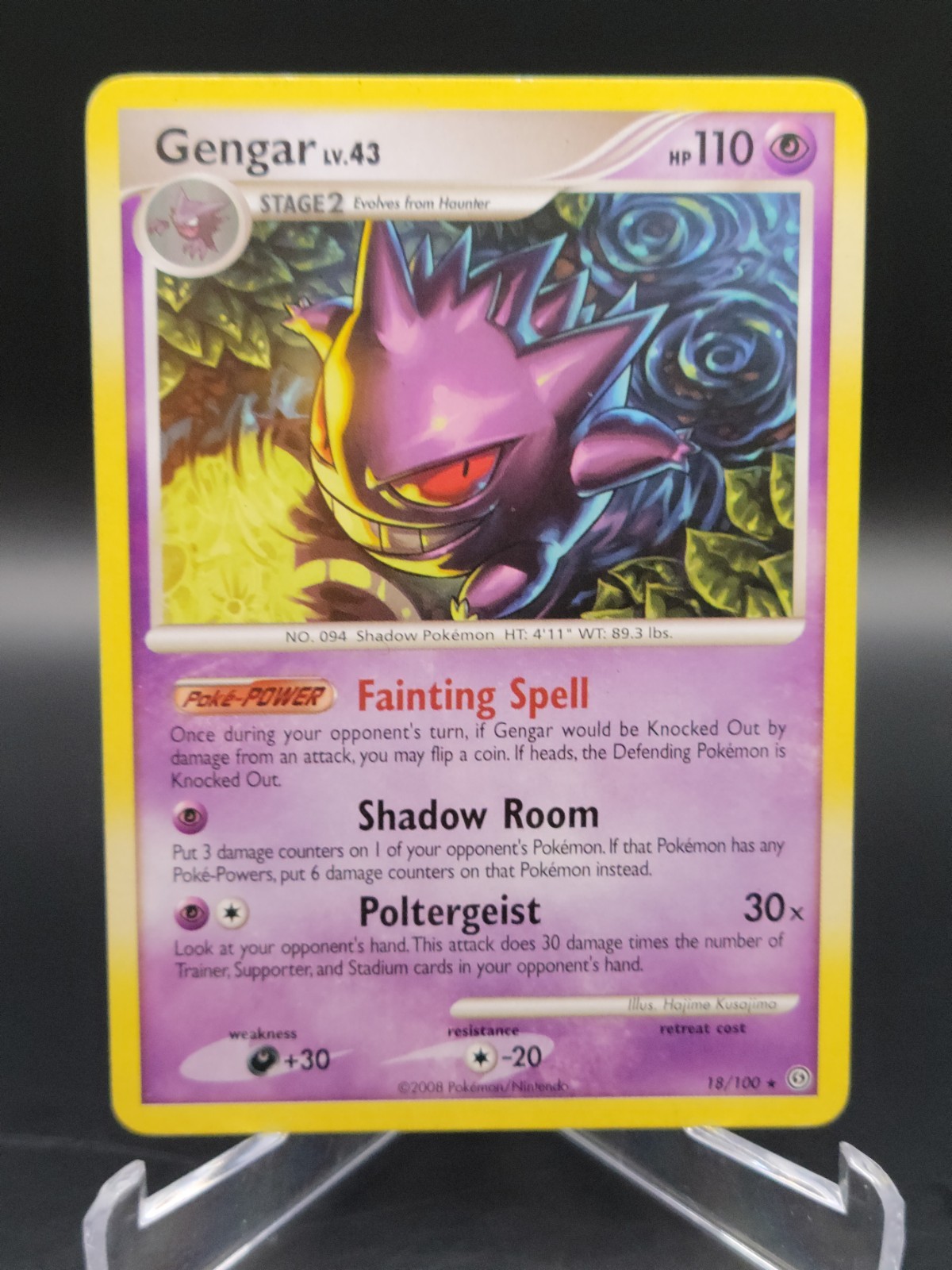 Gengar Pokémon Stormfront 18/100 Regular Rare Moderately Played MP