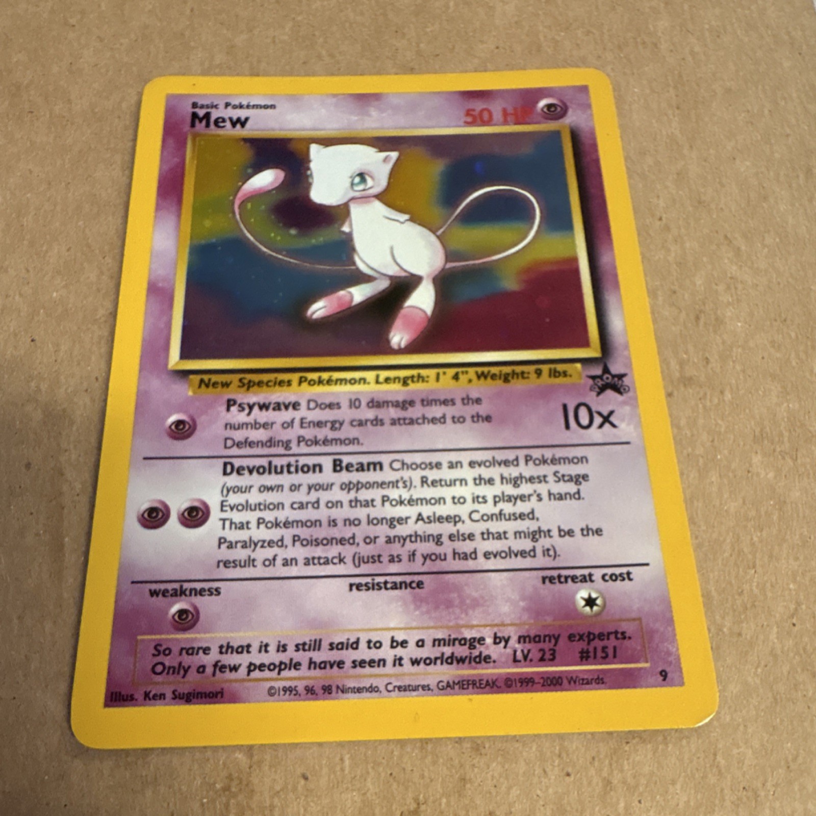 WoTC Pokémon Promo Mew 09/53 Holo Promo Basic 50HP English Ken Sugimori