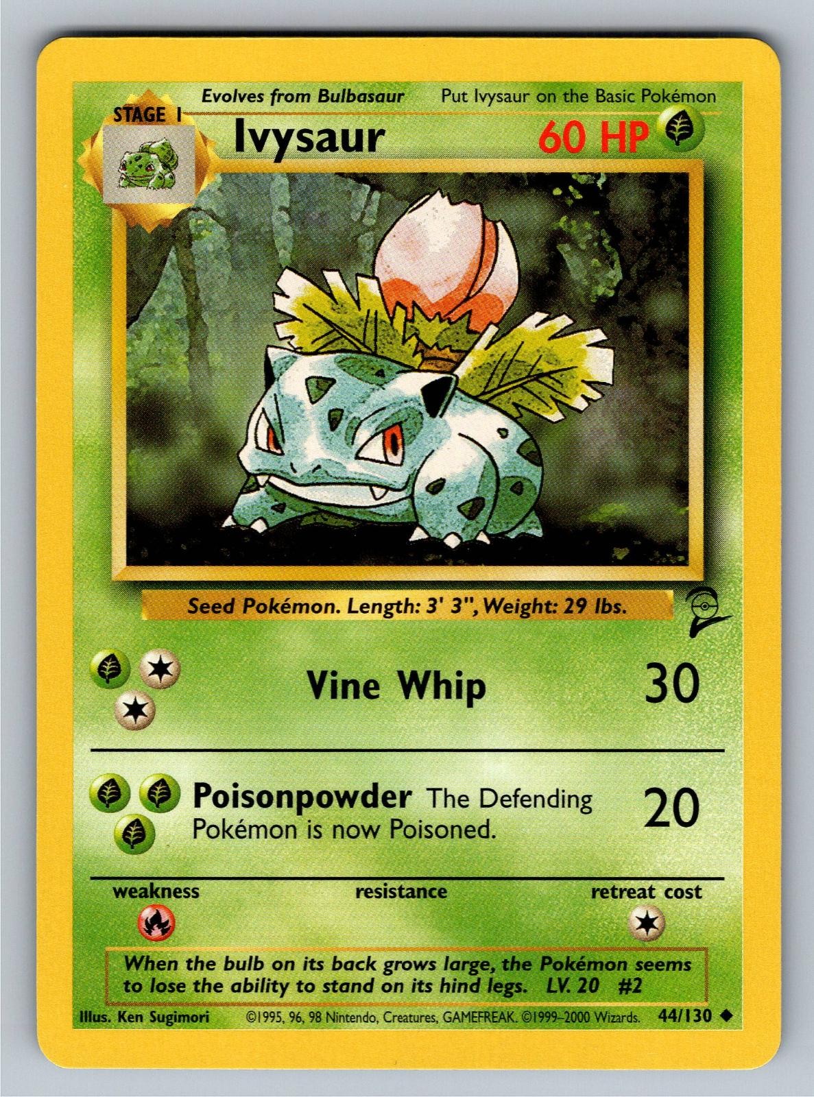 Ivysaur 44/130 Uncommon Base Set 2 Pokemon Lightly Played