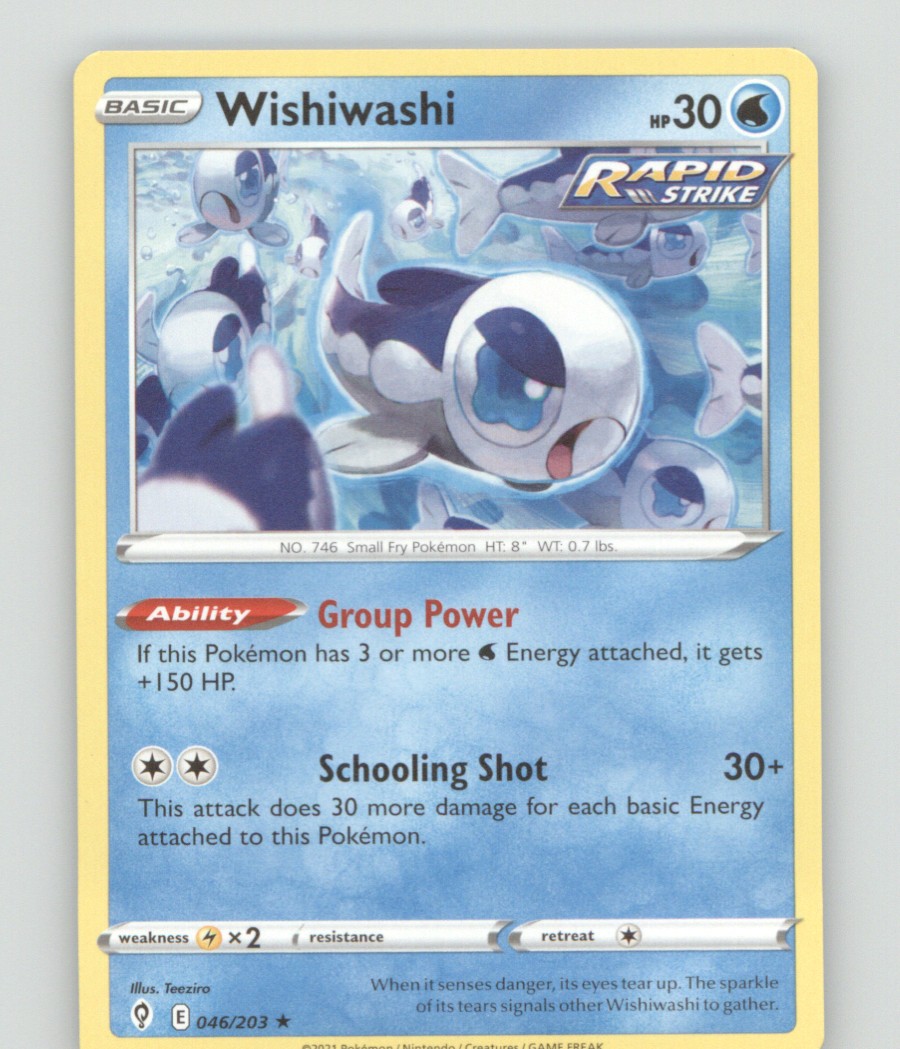 WISHIWASHI 046/203 RARE EVOLVING SKIES POKEMON LIGHTLY PLAYED TEEZIRO