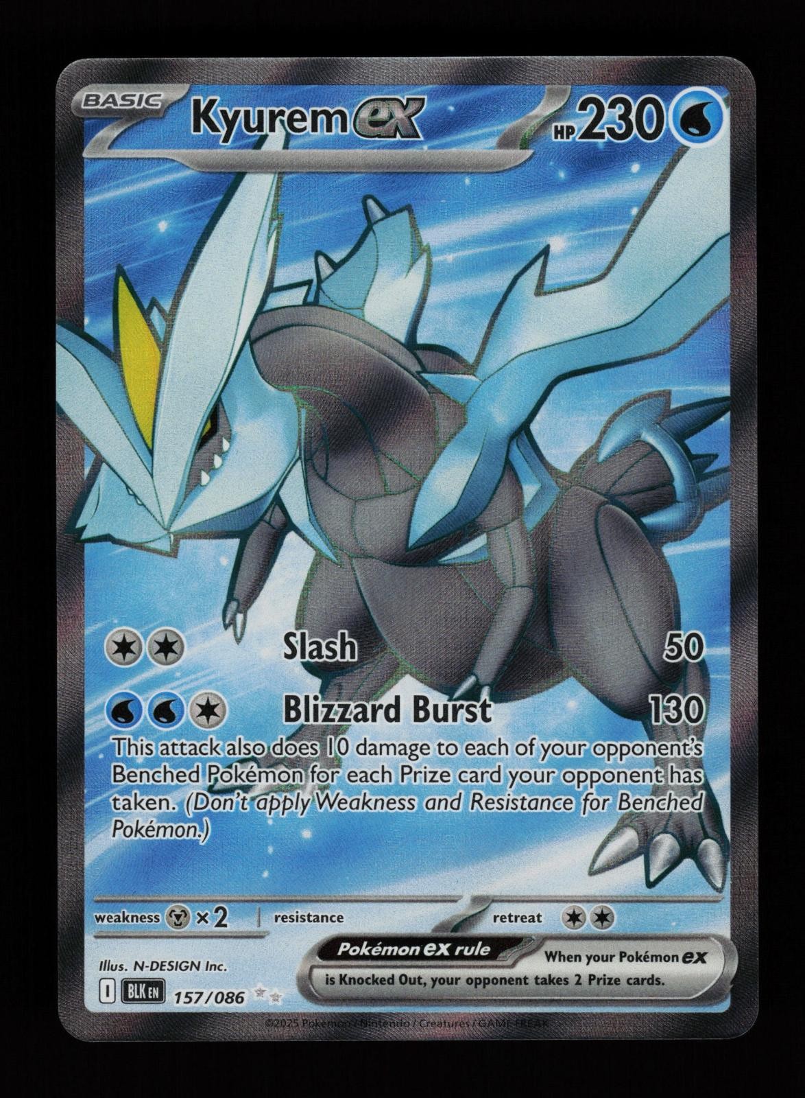 Kyurem ex 157/086 Holo Ultra Rare Black Bolt Pokemon Cards
