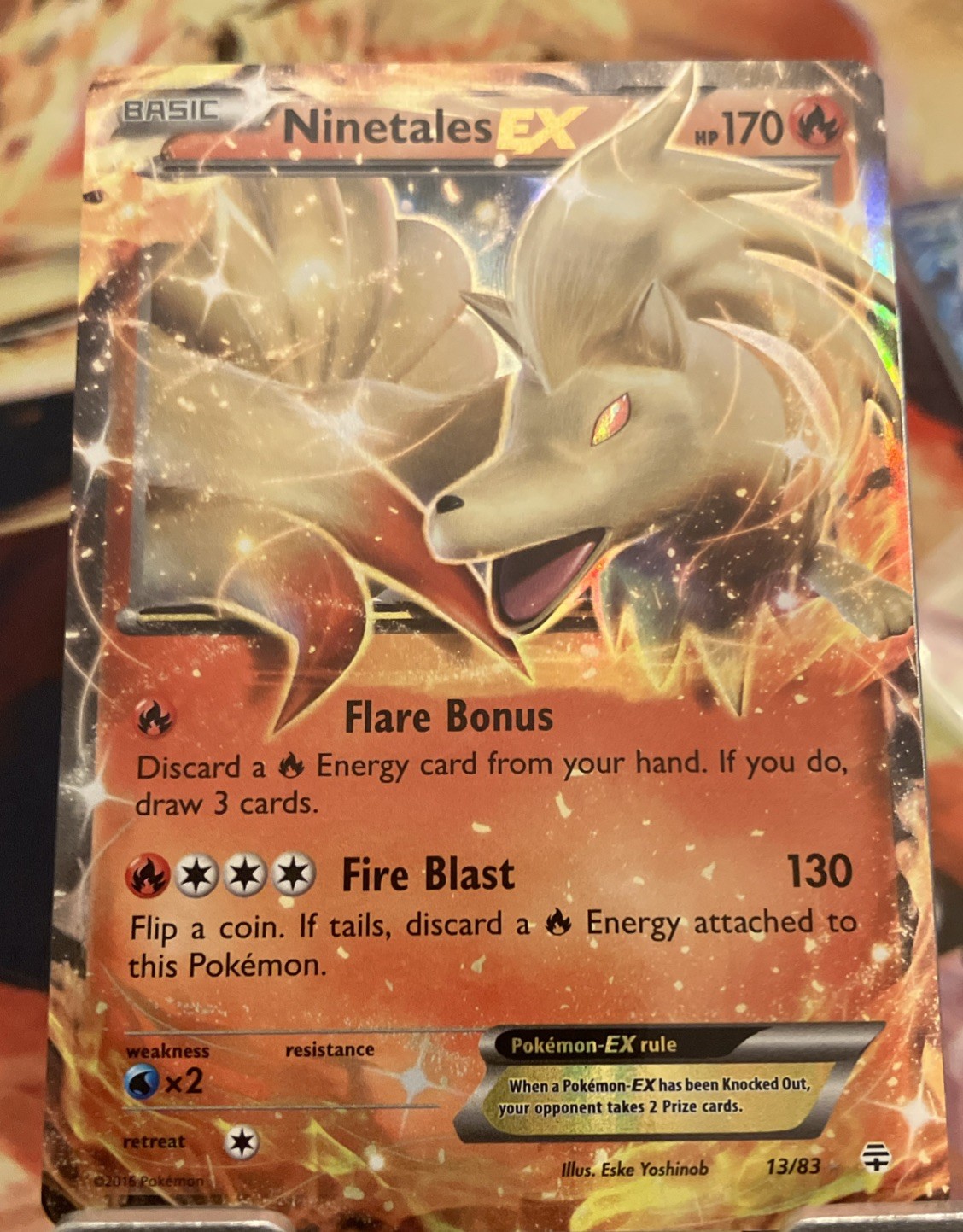 Pokémon TCG Ninetales EX 13/83 Ultra Rare Holo XY Generations 2016 NM