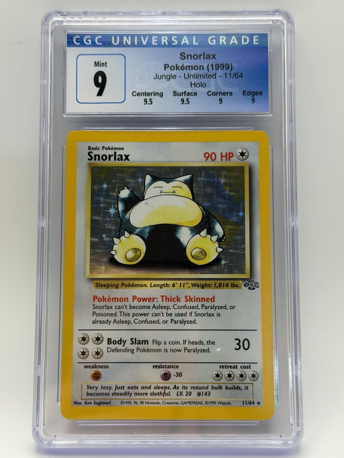 Snorlax Jungle Unlimited Holo CGC 9 11/64