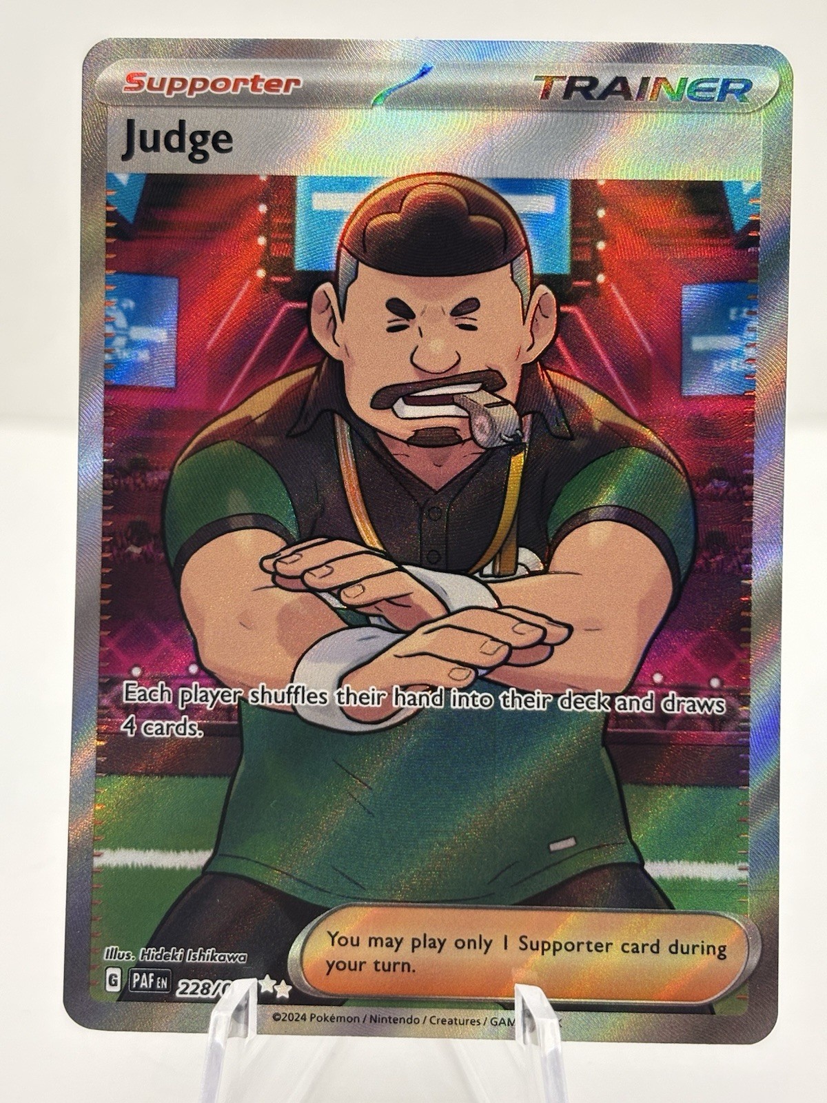 Judge 228/091 Ultra Rare Paldean Fates Pokemon Holo