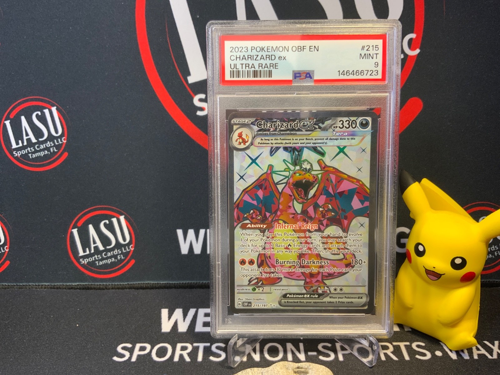 Pokemon 2023 Charizard ex 215/197 Full Art Ultra Rare Obsidian Flames PSA 9