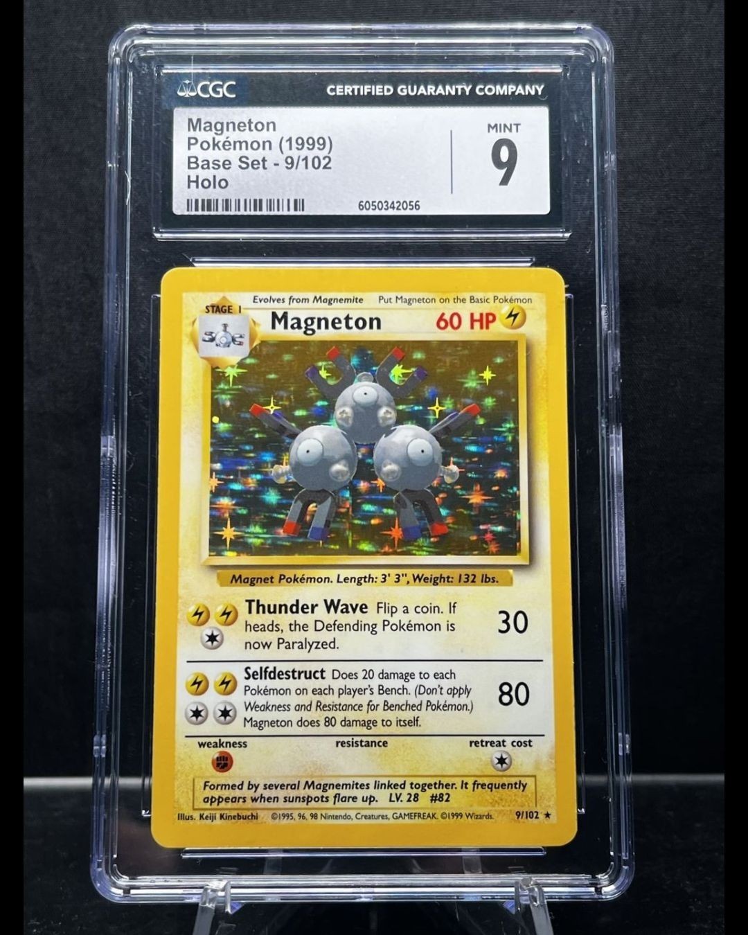 Magneton 9/102 Holo Rare 1999 Base Set Vintage Pokemon CGC MINT 9