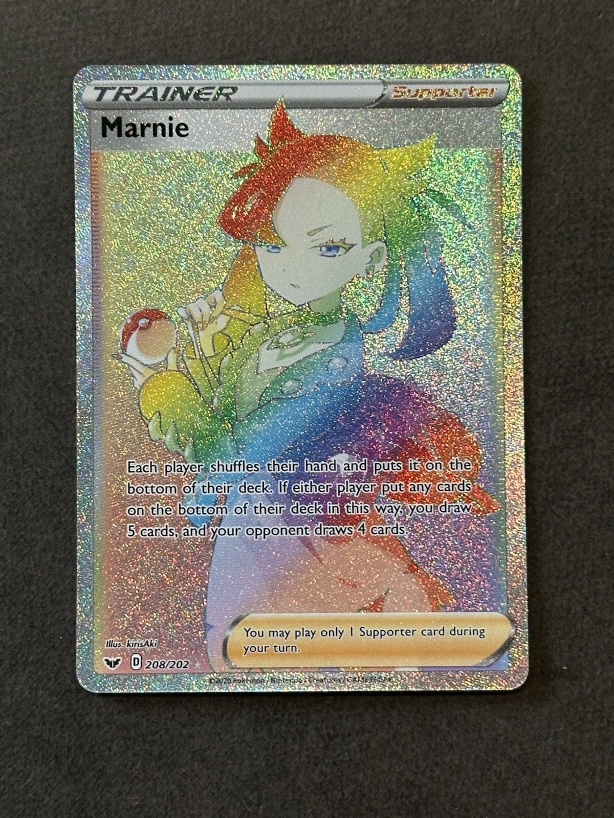 Marnie – 208/202 – Secret Rare – Sword & Shield – Pokemon Card – NM/M