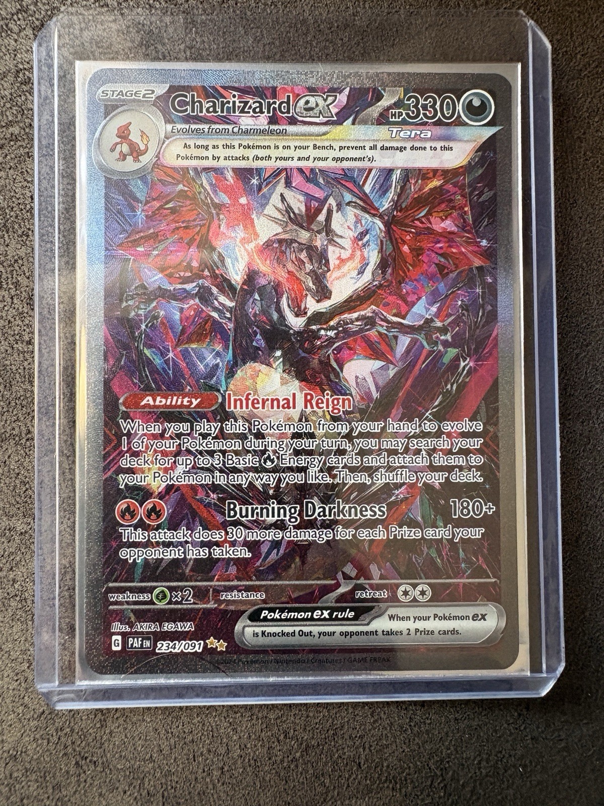 Pokémon TCG Charizard EX Paldean Fates Sir 234/091 Near Mint Condition