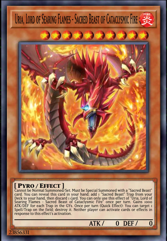 Yugioh! Uria, Lord of Searing Flames – Sacred Beast of Cataclysmic Fire PREORDER