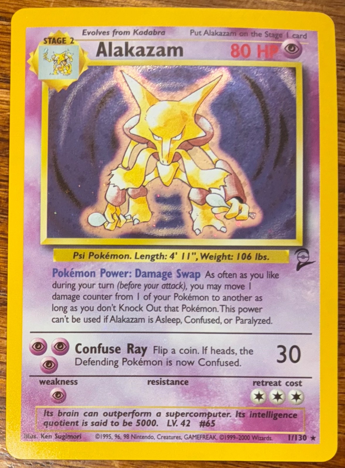 Alakazam 001/102 Base Set 2 Holo rare WoTC SWIRL 🌀