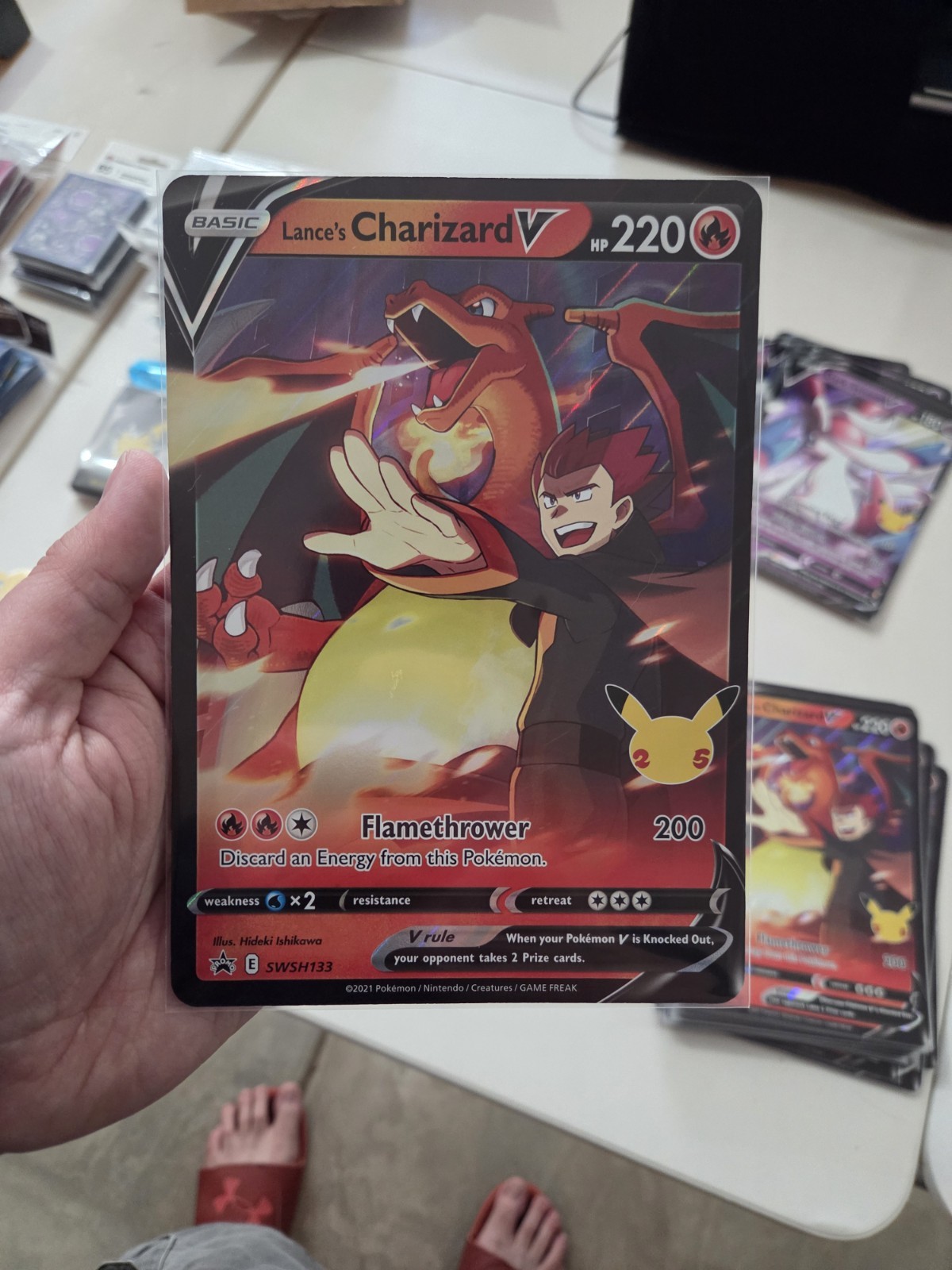 Pokemon Celebrations Lance’s Charizard V SWSH133 Oversized Jumbo Card NM