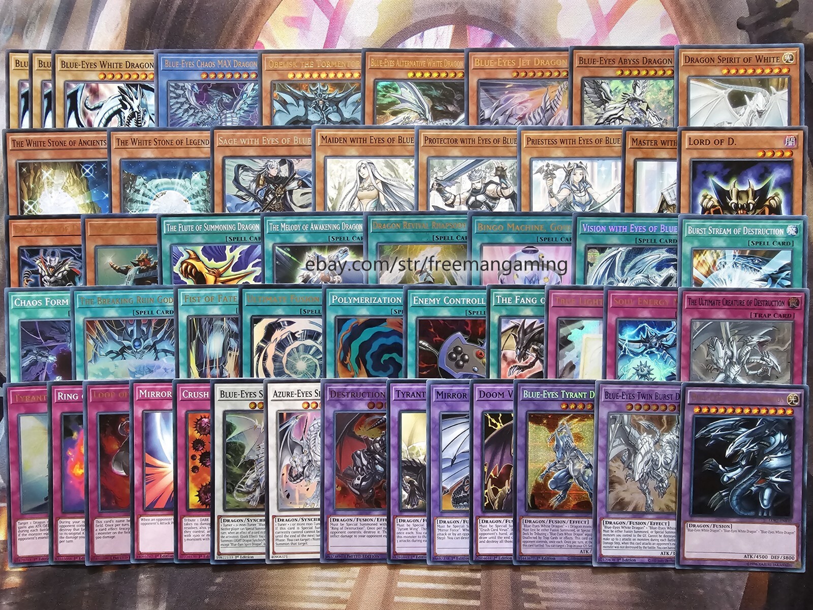 Yugioh Seto Kaiba Deck 49 Cards Blue-Eyes White Dragon Alternative Chaos MAX Jet