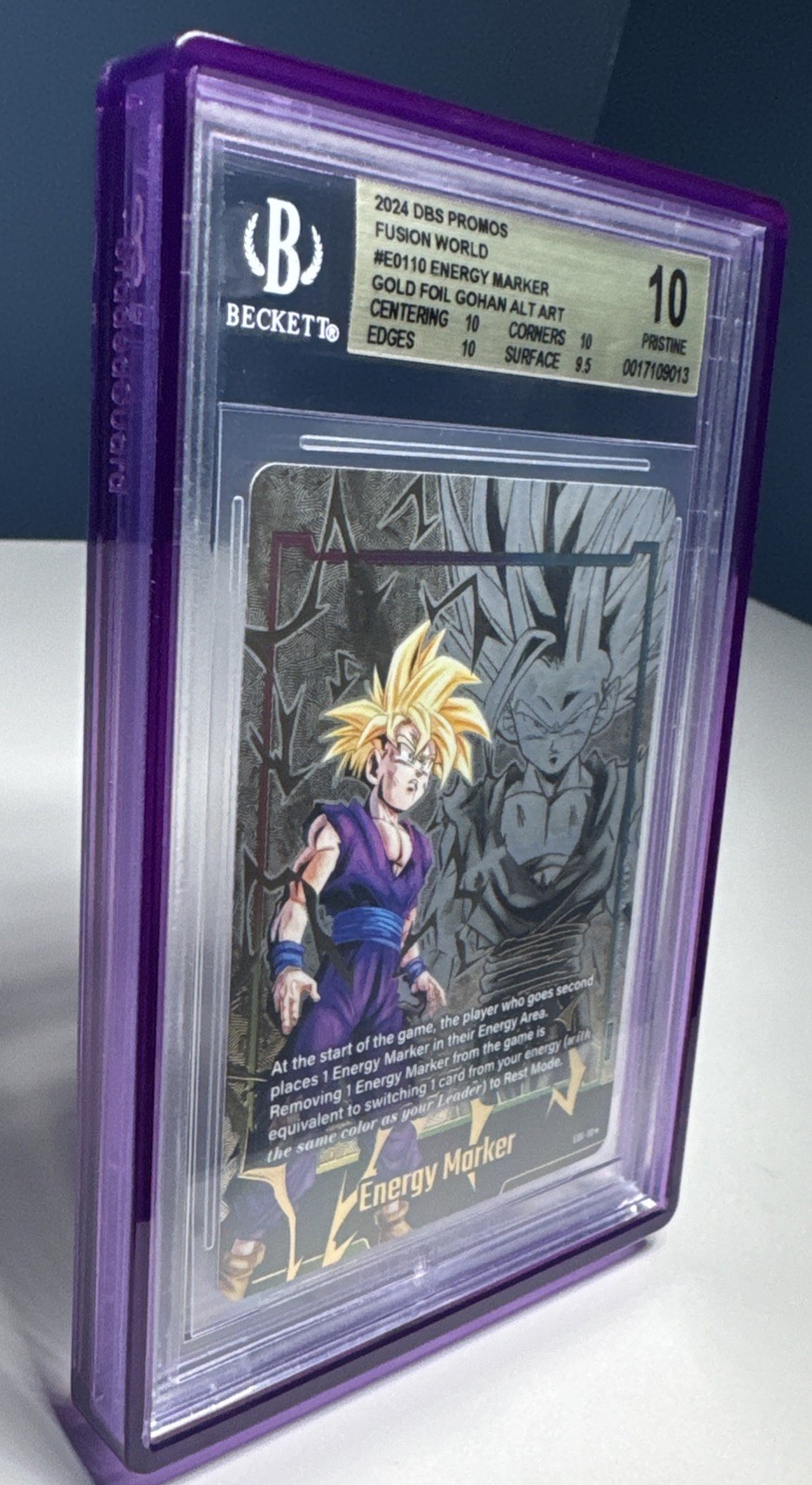 Energy Marker Gold Foil Gohan E01-10 Dragon Ball Fusion World BGS 10 Pristine