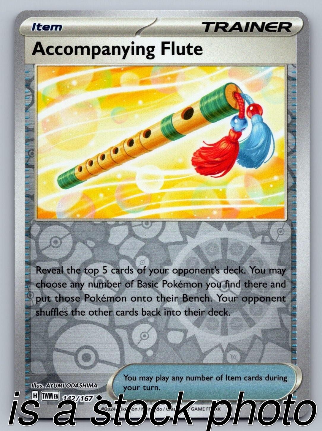 Accompanying Flute 142/167 Twilight Masquerade Reverse Holofoil Pokemon (LP-NM)