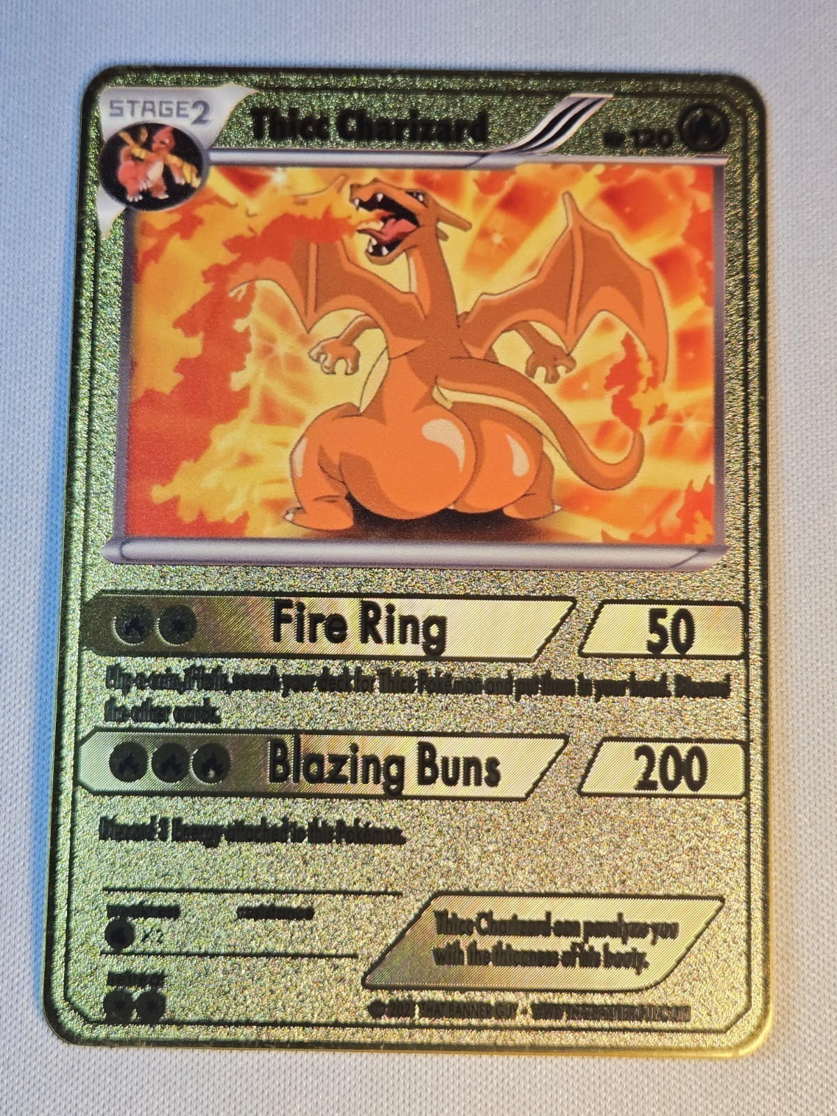 Thicc Charizard Collectible Metal Card For Display Only