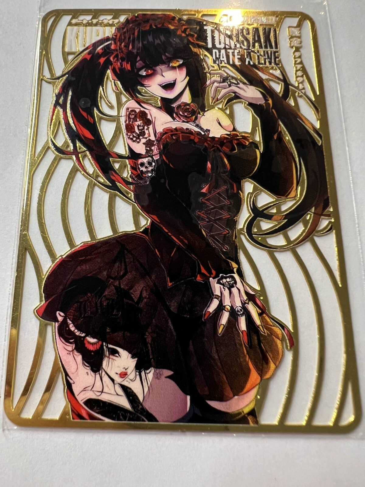 Sexy Kurumi Tokisaki Metal Card 63x88mm Goddess Story Anime Waifu Doujin DIY