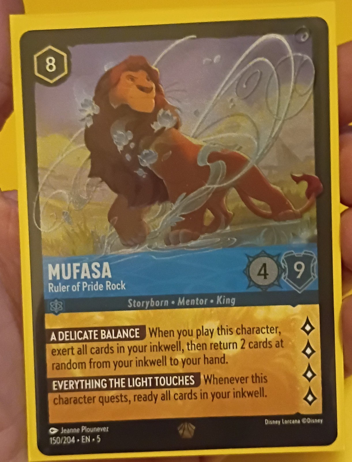 Disney Lorecana Enchanting Shimmering Skies Mufasa Ruler of Pride Rock 150/204