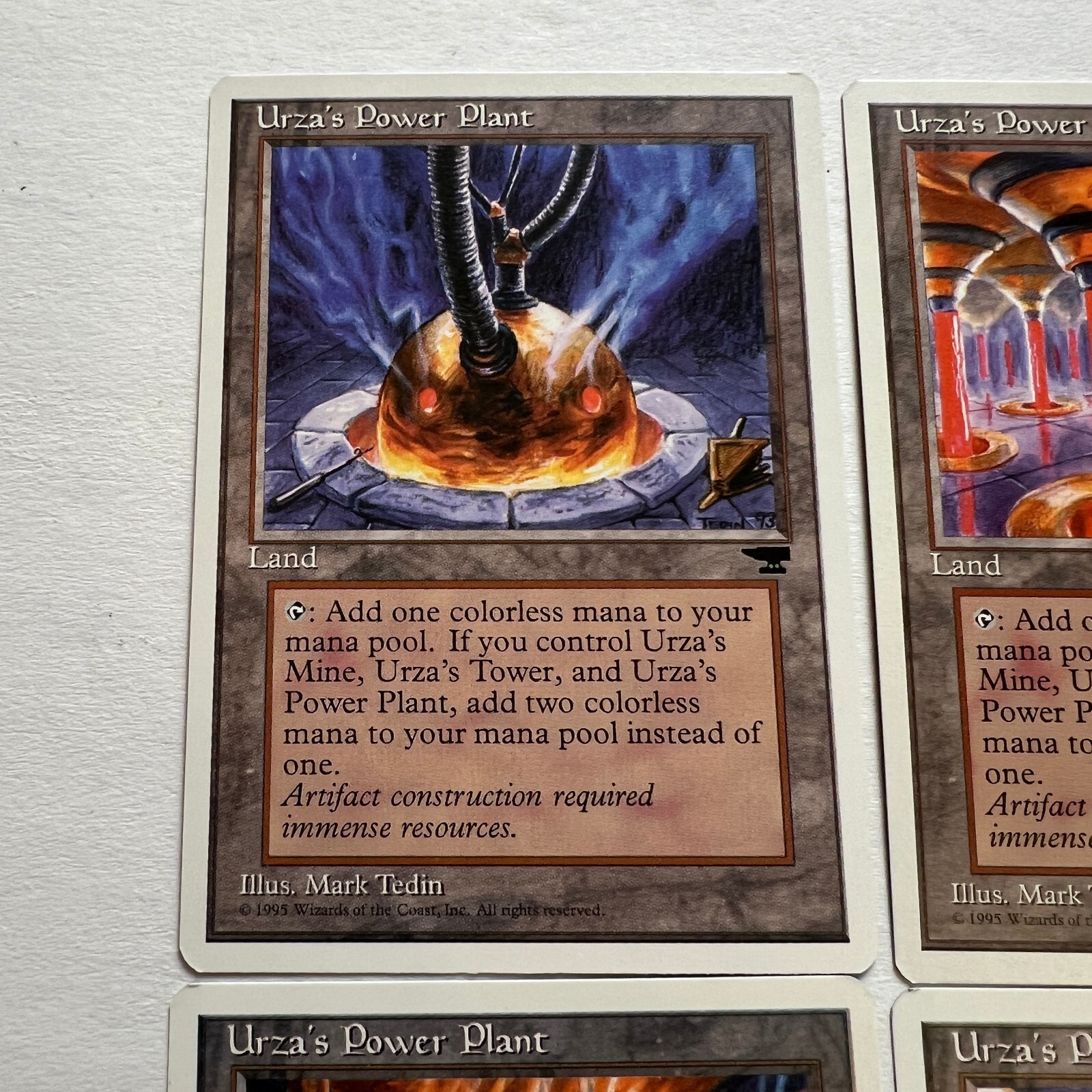 MTG 4x Urzas Power Plant Antiquities All 4 Alternate Arts MP Moderately Played
