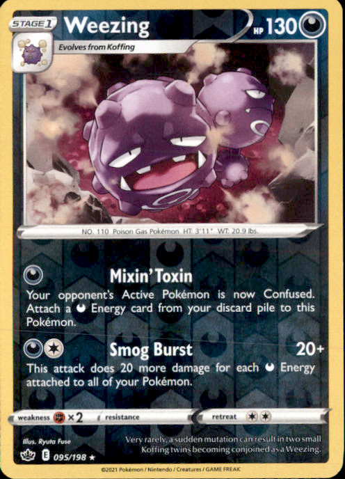 Weezing Reverse Holo Rare SWSH06: Chilling Reign 095/198 NM Ryuta Fuse 2021